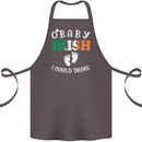 St Patricks Day Pregnant New Baby Funny Cotton Apron 100% Organic Dark Grey