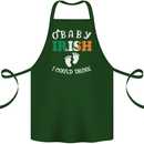 St Patricks Day Pregnant New Baby Funny Cotton Apron 100% Organic Forest Green