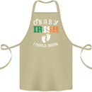 St Patricks Day Pregnant New Baby Funny Cotton Apron 100% Organic Khaki