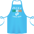 St Patricks Day Pregnant New Baby Funny Cotton Apron 100% Organic Turquoise