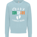 St Patricks Day Pregnant New Baby Funny Kids Sweatshirt Jumper Light Blue