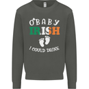 St Patricks Day Pregnant New Baby Funny Kids Sweatshirt Jumper Storm Grey