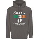 St Patricks Day Pregnant New Baby Funny Mens 80% Cotton Hoodie Charcoal