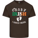 St Patricks Day Pregnant New Baby Funny Mens Cotton T-Shirt Tee Top Dark Chocolate
