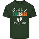 St Patricks Day Pregnant New Baby Funny Mens Cotton T-Shirt Tee Top Forest Green