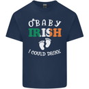 St Patricks Day Pregnant New Baby Funny Mens Cotton T-Shirt Tee Top Navy Blue