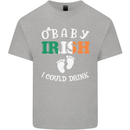 St Patricks Day Pregnant New Baby Funny Mens Cotton T-Shirt Tee Top Sports Grey