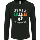 St Patricks Day Pregnant New Baby Funny Mens Long Sleeve T-Shirt Black