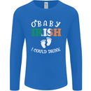St Patricks Day Pregnant New Baby Funny Mens Long Sleeve T-Shirt Royal Blue