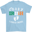 St Patricks Day Pregnant New Baby Funny Mens T-Shirt Cotton Gildan Light Blue