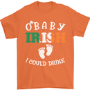St Patricks Day Pregnant New Baby Funny Mens T-Shirt Cotton Gildan Orange