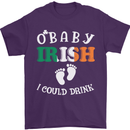 St Patricks Day Pregnant New Baby Funny Mens T-Shirt Cotton Gildan Purple