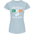 St Patricks Day Pregnant New Baby Funny Womens Petite Cut T-Shirt Light Blue