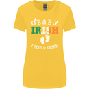 St Patricks Day Pregnant New Baby Funny Womens Wider Cut T-Shirt Yellow