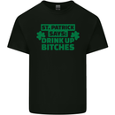 St Patricks Day Says Drink up Bitches Beer Mens Cotton T-Shirt Tee Top Black