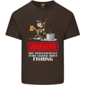 Start Talking About Fishing Funny Fisherman Mens Cotton T-Shirt Tee Top Dark Chocolate