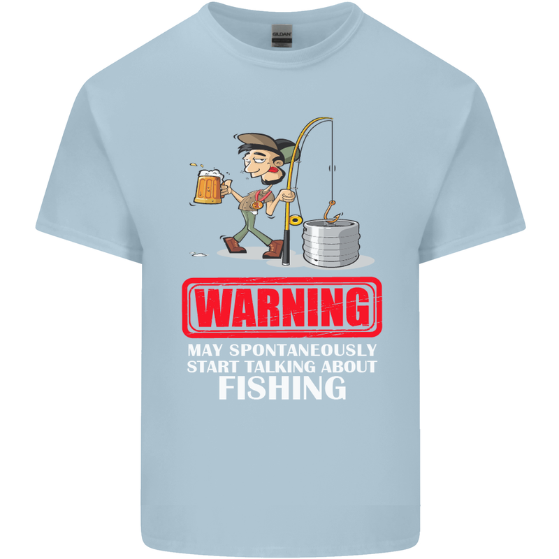 Start Talking About Fishing Funny Fisherman Mens Cotton T-Shirt Tee Top Light Blue