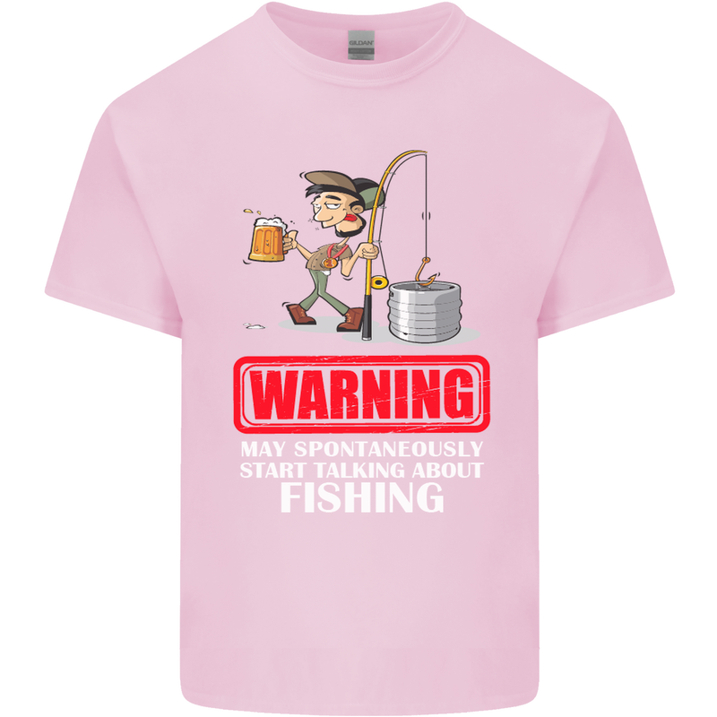 Start Talking About Fishing Funny Fisherman Mens Cotton T-Shirt Tee Top Light Pink