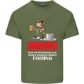 Start Talking About Fishing Funny Fisherman Mens Cotton T-Shirt Tee Top Military Green