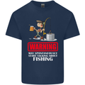 Start Talking About Fishing Funny Fisherman Mens Cotton T-Shirt Tee Top Navy Blue