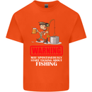 Start Talking About Fishing Funny Fisherman Mens Cotton T-Shirt Tee Top Orange