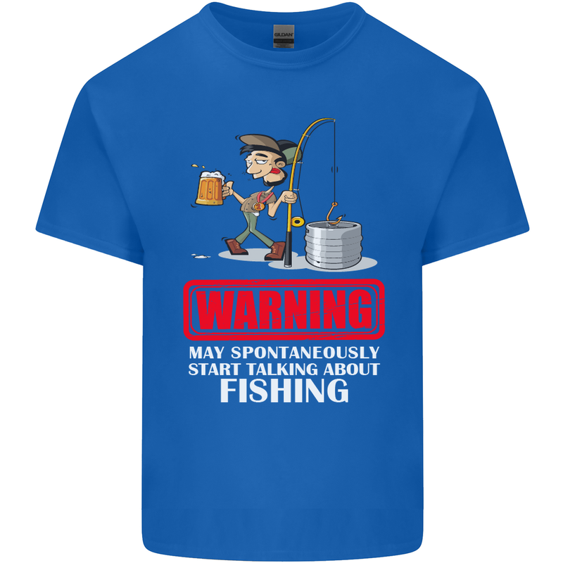 Start Talking About Fishing Funny Fisherman Mens Cotton T-Shirt Tee Top Royal Blue