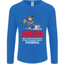 Start Talking About Fishing Funny Fisherman Mens Long Sleeve T-Shirt Royal Blue