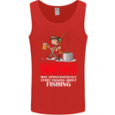 Start Talking About Fishing Funny Fisherman Mens Vest Tank Top Red