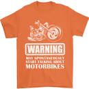 Start Talking About Motorbikes Funny Biker Mens T-Shirt Cotton Gildan Orange