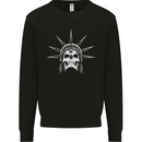 Statue of Liberty Skull USA Gothic Biker Mens Sweatshirt Jumper Black