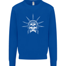 Statue of Liberty Skull USA Gothic Biker Mens Sweatshirt Jumper Royal Blue