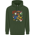 Stay Trippy Magic Mushrooms LSD Mens 80% Cotton Hoodie Forest Green