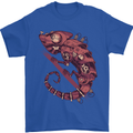 Steampunk Chameleon Iguana Reptile Lizard Mens T-Shirt Cotton Gildan Royal Blue