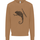 Steampunk Chameleon Mens Sweatshirt Jumper Caramel Latte