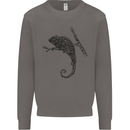 Steampunk Chameleon Mens Sweatshirt Jumper Charcoal