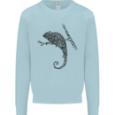 Steampunk Chameleon Mens Sweatshirt Jumper Light Blue