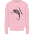 Steampunk Chameleon Mens Sweatshirt Jumper Light Pink