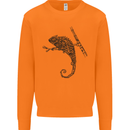 Steampunk Chameleon Mens Sweatshirt Jumper Orange