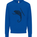 Steampunk Chameleon Mens Sweatshirt Jumper Royal Blue