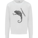 Steampunk Chameleon Mens Sweatshirt Jumper White