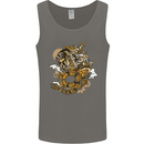 Steampunk Dragon Mens Vest Tank Top Charcoal