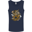 Steampunk Dragon Mens Vest Tank Top Navy Blue