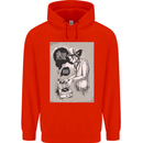 Steampunk Music Event Mens 80% Cotton Hoodie Bright Red