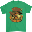 Steampunk Pumpkin Halloween Mens T-Shirt 100% Cotton Irish Green