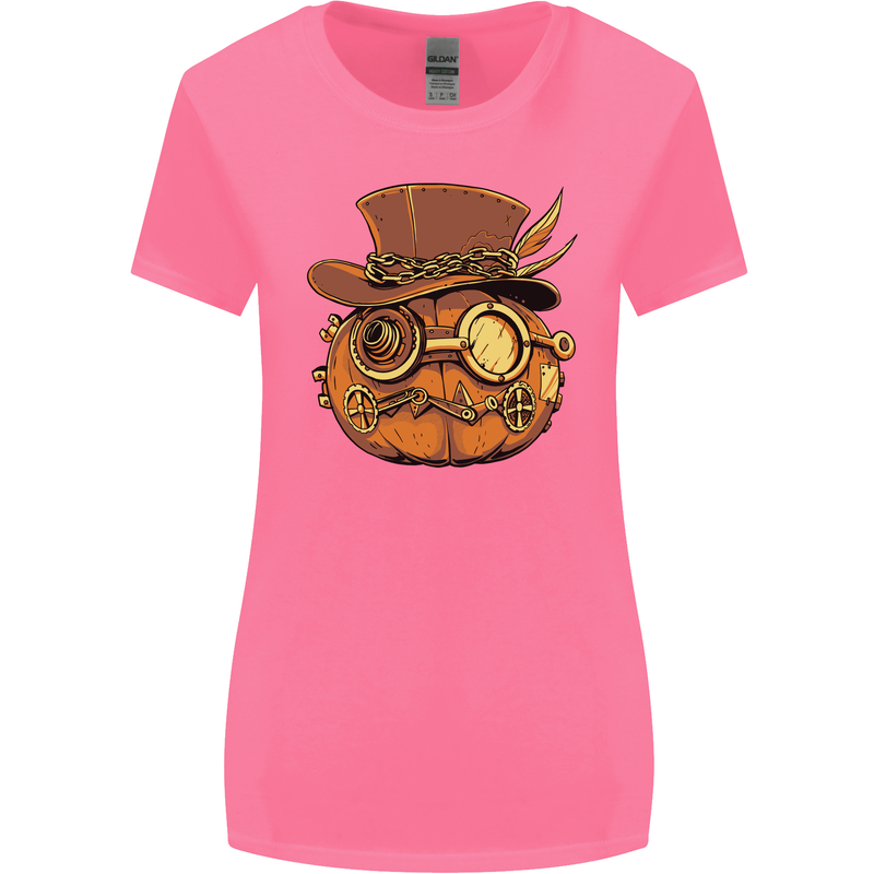 Steampunk Pumpkin Halloween Womens Wider Cut T-Shirt Azalea