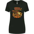 Steampunk Pumpkin Halloween Womens Wider Cut T-Shirt Black