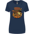 Steampunk Pumpkin Halloween Womens Wider Cut T-Shirt Navy Blue