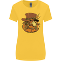 Steampunk Pumpkin Halloween Womens Wider Cut T-Shirt Yellow