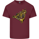 Steampunk Racing Car Mens Cotton T-Shirt Tee Top Maroon