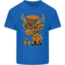 Steampunk Reindeer Funny Christmas Mens Cotton T-Shirt Tee Top Royal Blue
